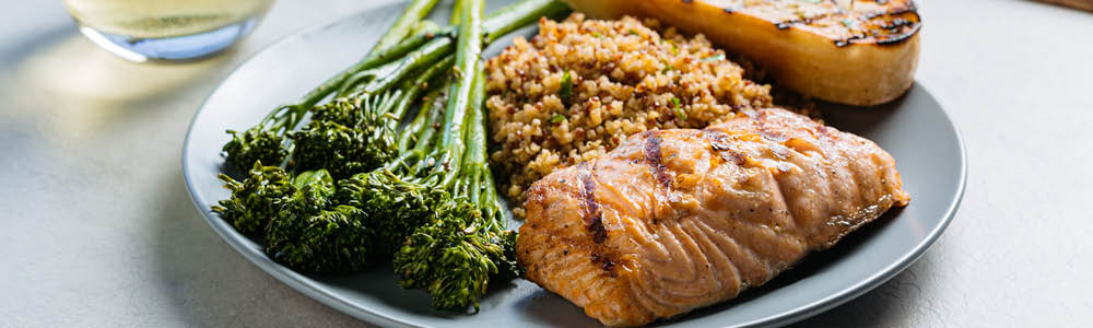 grilled sustainable salmon plate